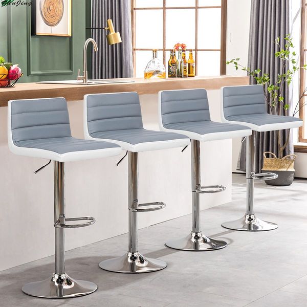 Modern Swivel Adjustable Armless Barstools with Comfortable Design for Kitchen