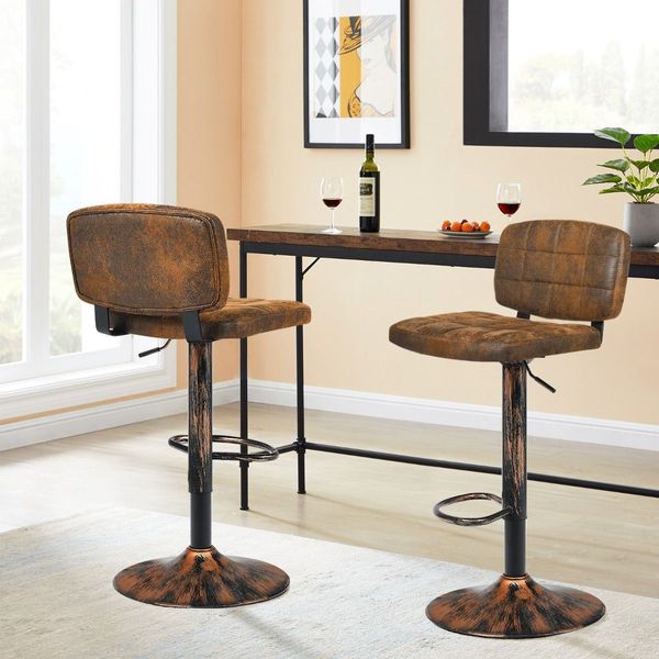 Vintage Bar Stools with Adjustable Height for Kitchen