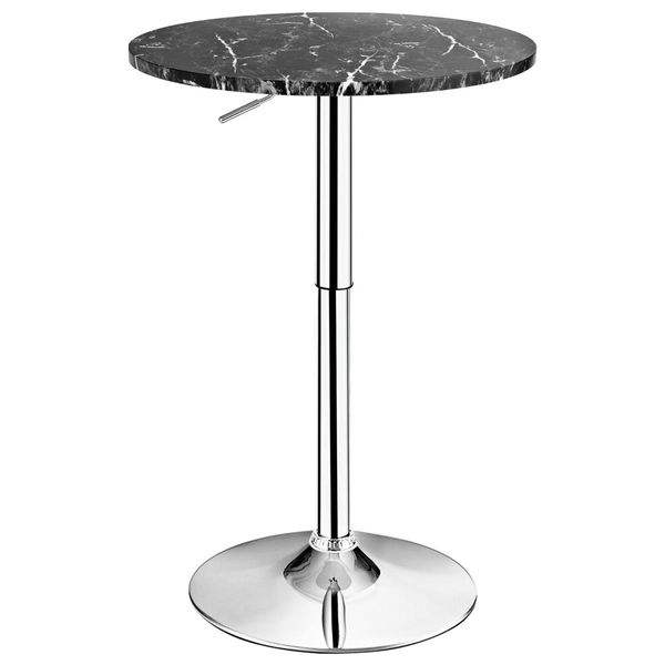 Modern Height Adjustable and 360 degree Swivel Bar Table with Marble Patterns