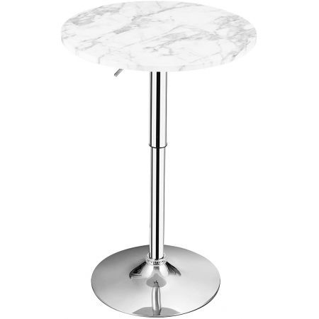 Modern Height Adjustable and 360 degree Swivel Bar Table with Marble Patterns