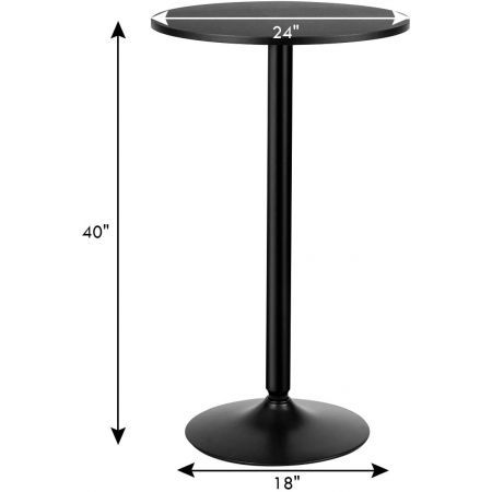 Modern Bar Table with Round Top for Living Room & Restaurant & Bistro