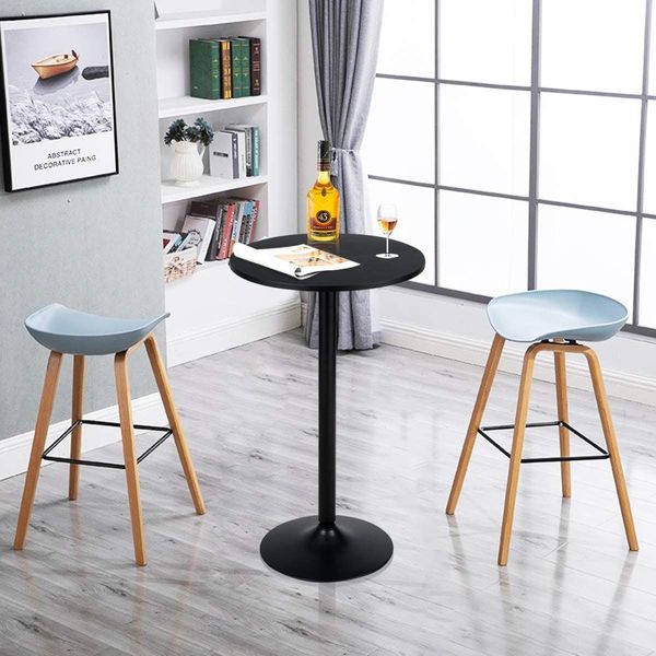 Modern Bar Table with Round Top for Living Room & Restaurant & Bistro