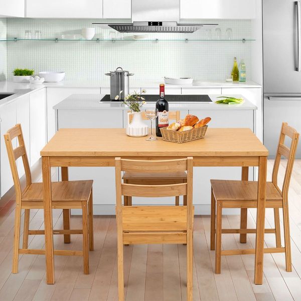 Dining Set with 1 Rectangular Table & 4 Chair for Dining Room & Kitchen