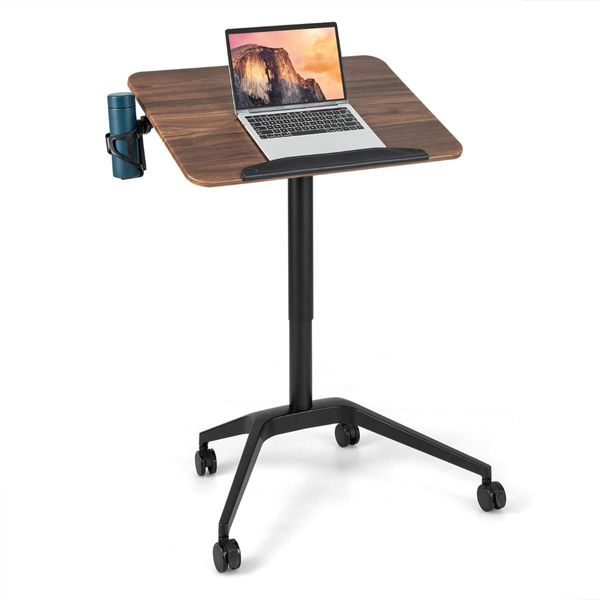 Mobile Height Adjustable Standing Desk with Anti-fall Baffle for Home/Office