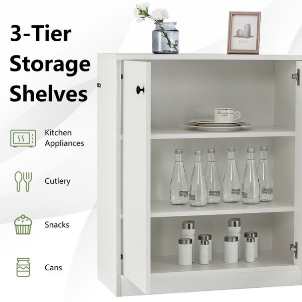 Freestanding  Modern Storage Cabinet with 3 Shelves for Living Room, Kitchen, Dining Room