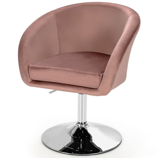 Modern Velvet Vanity Chair Height Adjustable Bar Stool with 360 Degree Swivel