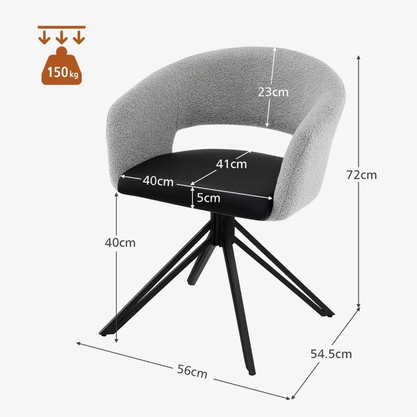 Modern Swivel Accent Chair with PU Coated Seat Cushion & Curved Armrests