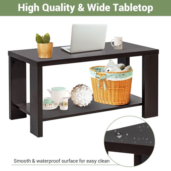 Coffee Table with Open Storage Shelf