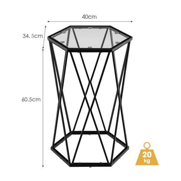 Compact Coffee Table with Tempered Glass Top for Living Room/Bedroom