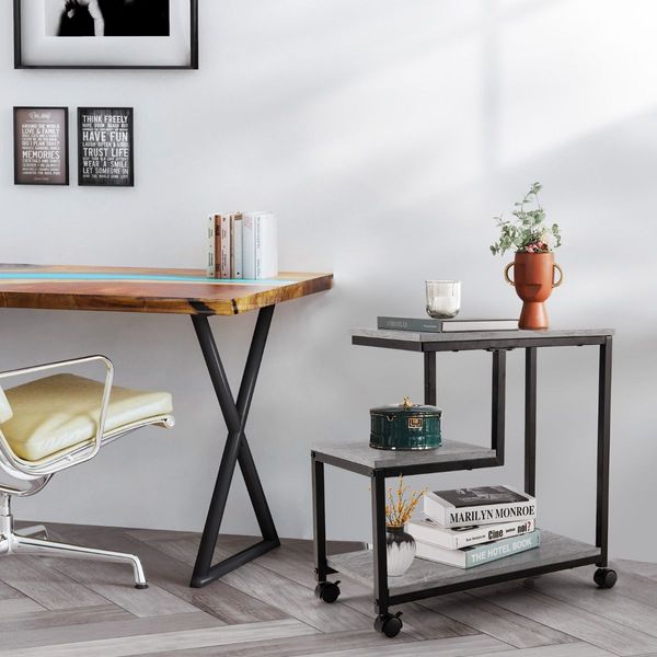 3-Tier Accent Table with Universal Casters