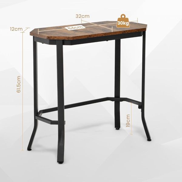 Slim Night Table with Wooden Tabletop for Living Room