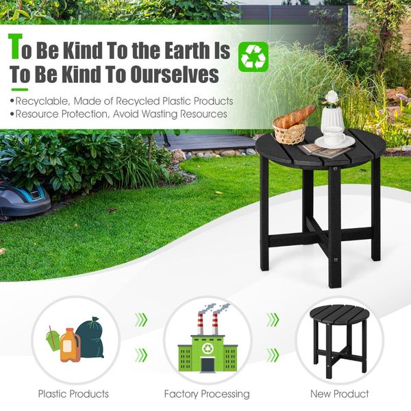 Side Table with Weather-Resistant Material for Patio/Porch/Garden