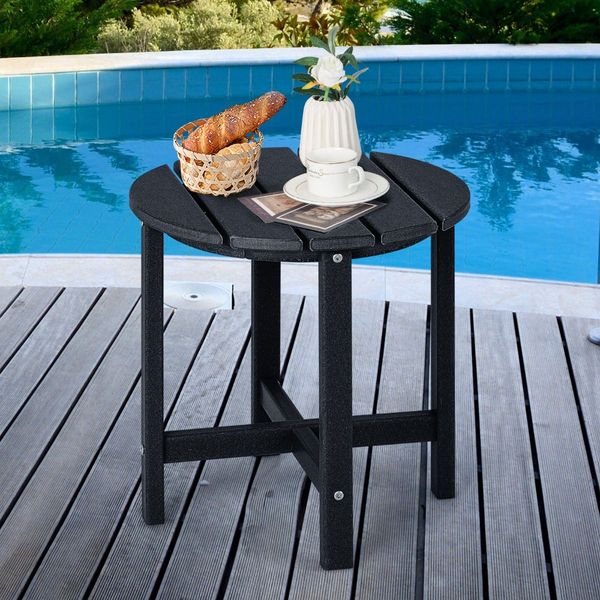 Side Table with Weather-Resistant Material for Patio/Porch/Garden