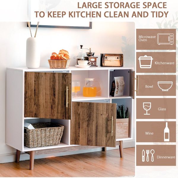 Sturdy Sideboard Storage Cabinet with Trendy Design for Home & Office