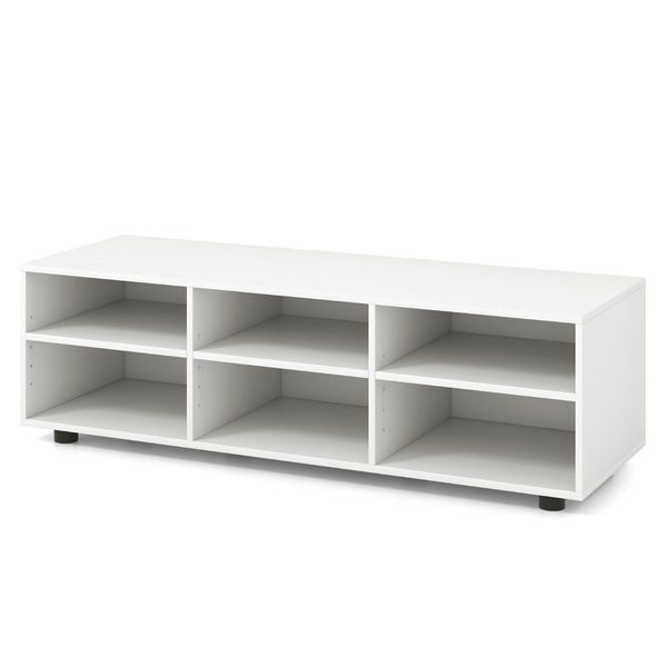 45.5 Inches TV Stand with 3 Storage Cabinet & 5 Height Adjustable Shelves