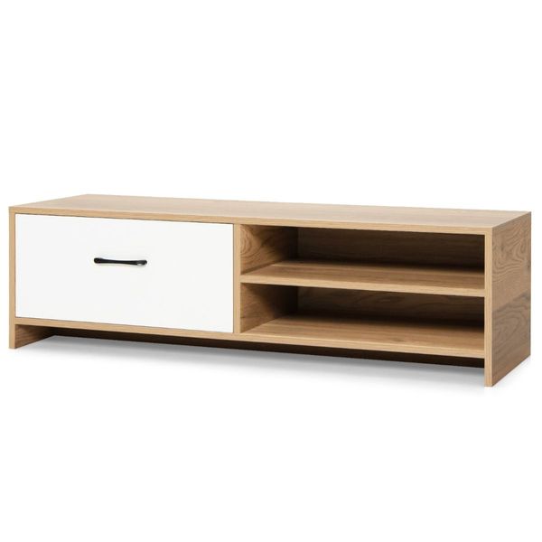 TV Console Table with 2 Open Shelf and Drawer for Living Room