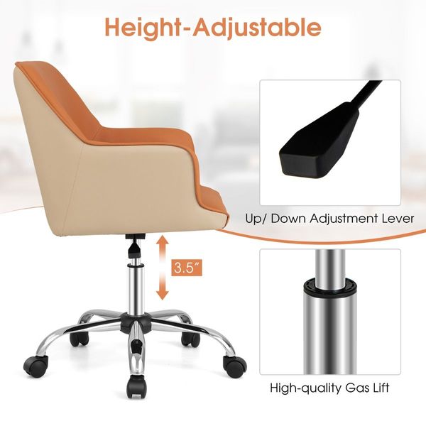 PU Swivel Home Office Chair with Adjustable Height & Ergonomic Design