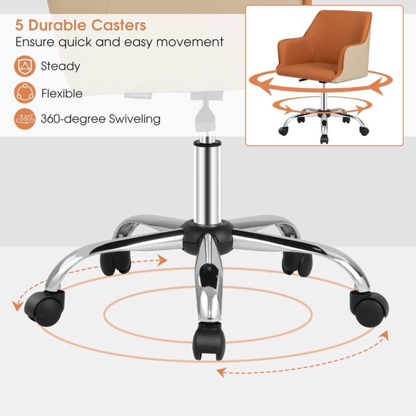 PU Swivel Home Office Chair with Adjustable Height & Ergonomic Design