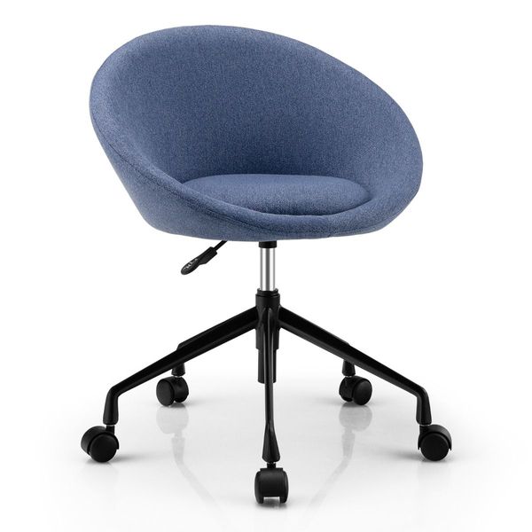 Armless Desk Chairs with Curved Backrest for Office & Bedroom