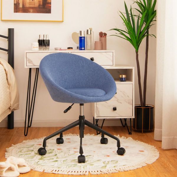 Armless Desk Chairs with Curved Backrest for Office & Bedroom