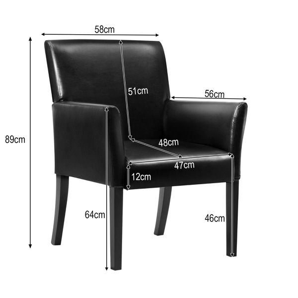 Leather Ergonomic Mid-Back Reception Guest Chair with Padded Seat