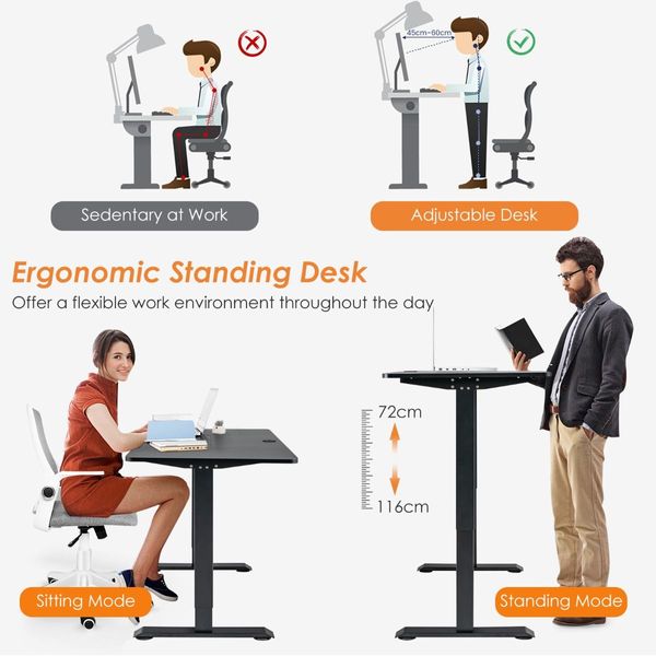 Electric Motorised Standing Desk Computer Desk with Adjustable Height for Home/Office