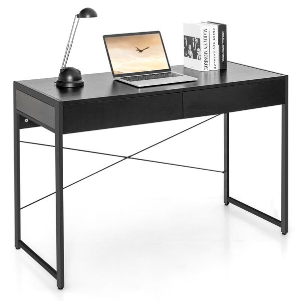 Computer Desk with 2 Drawers with Storage for Home Office