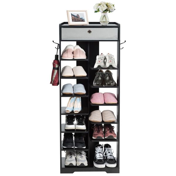 13-tier Vertical Shoe Rack with Removable Drawer