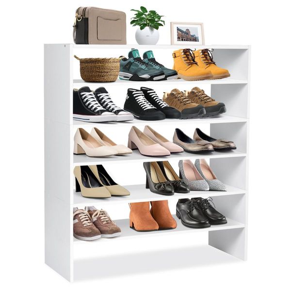 6-Tier Home Storage Shelf for Shoes with Anti-toppling Device for Entryway