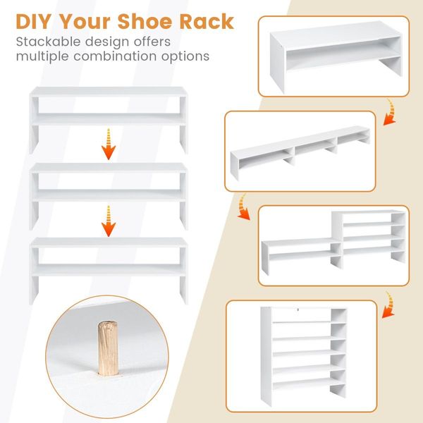 6-Tier Home Storage Shelf for Shoes with Anti-toppling Device for Entryway