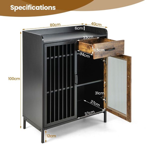 Industrial Kitchen Buffet SideboardStorage Cabinet for Dining Room, Living Room