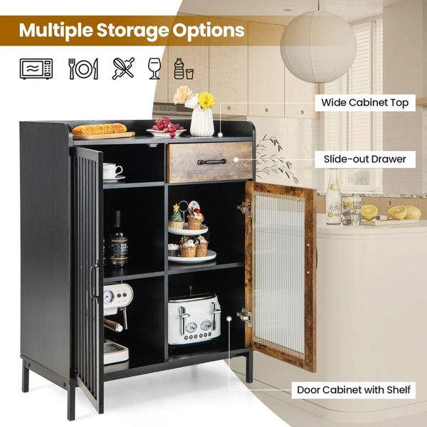 Industrial Kitchen Buffet SideboardStorage Cabinet for Dining Room, Living Room