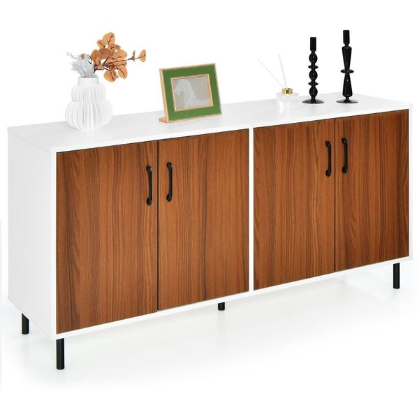 4-Door Kitchen Buffet Sideboard for Living Room, Dining Room, Kitchen