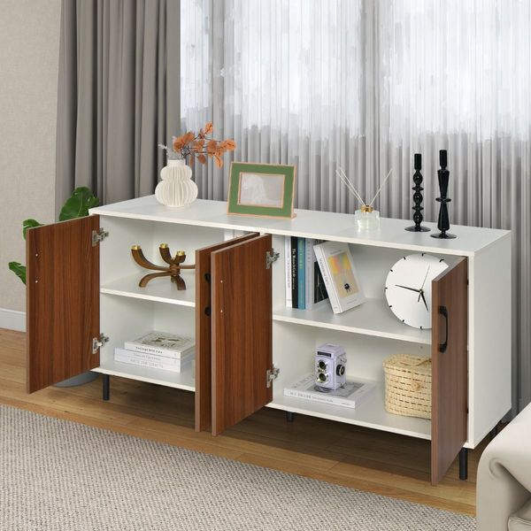 4-Door Kitchen Buffet Sideboard for Living Room, Dining Room, Kitchen