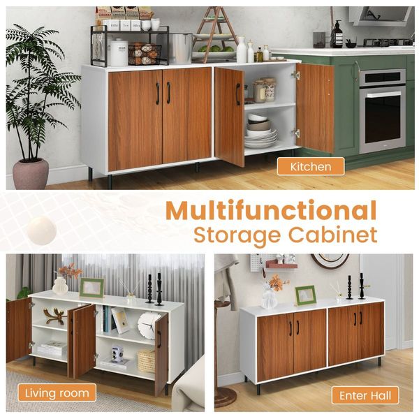 4-Door Kitchen Buffet Sideboard for Living Room, Dining Room, Kitchen