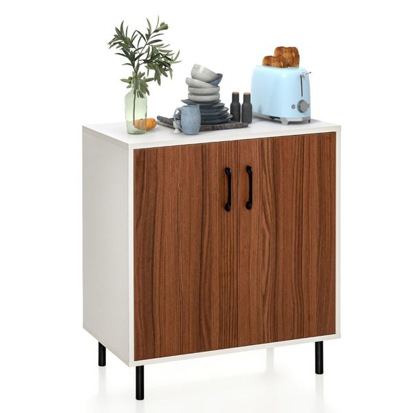 Wooden Buffet Cabinet with 5-position Adjustable Shelf for Dining Room