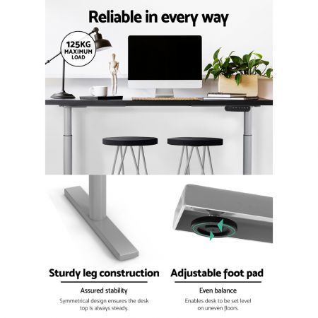 Artiss Standing Desk Frame Only Motorised Dual Motor Grey