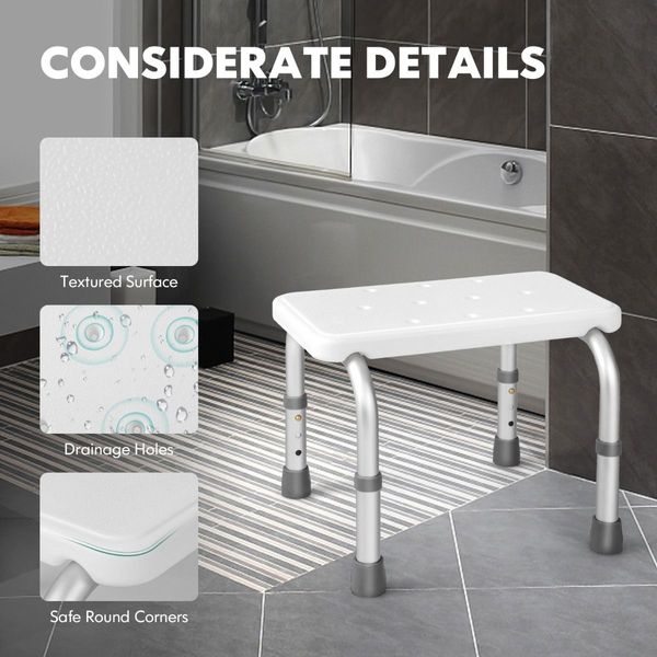 Bath Chair Shower Bench with Anti-slip Rubber Mats for Seniors