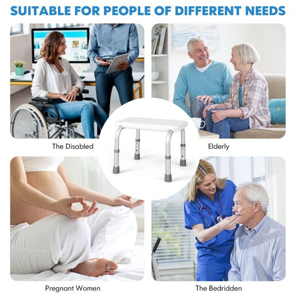 Bath Chair Shower Bench with Anti-slip Rubber Mats for Seniors