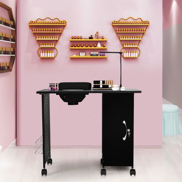 Manicure Nail Table with 5 Removable Drawers for Salon