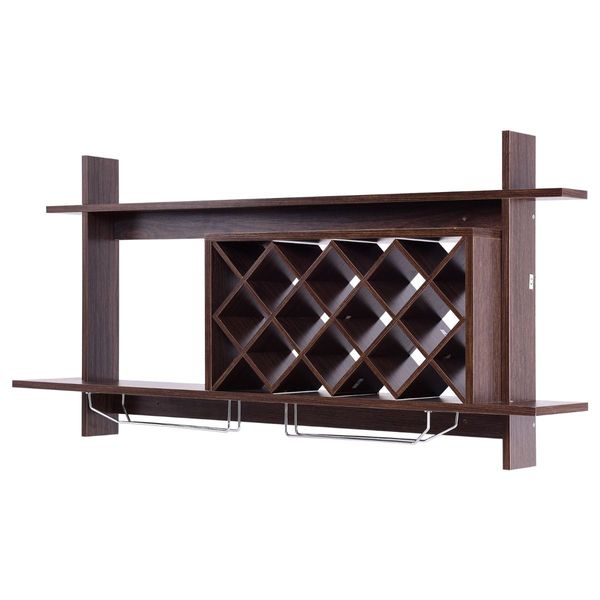 Wall-mounted Wine Rack with Glasses Holder for Kitchen/Living Room/Bar