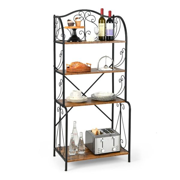 4-Tier Kitchen Baker's Rack with Open Shelves for Kitchen, Dining Room, Living Room