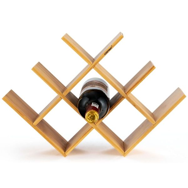 Modern Chic Decor 8-Bottle Solid Bamboo Wine Rack Display Holder with Compact Size