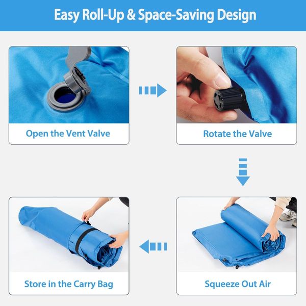 Self-Inflating Camping Mat with Connectable Design and Pillows for Camping