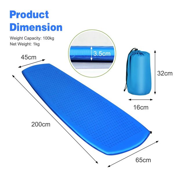 Inflatable Sleeping Pad with Inflatable Sponge for Hiking