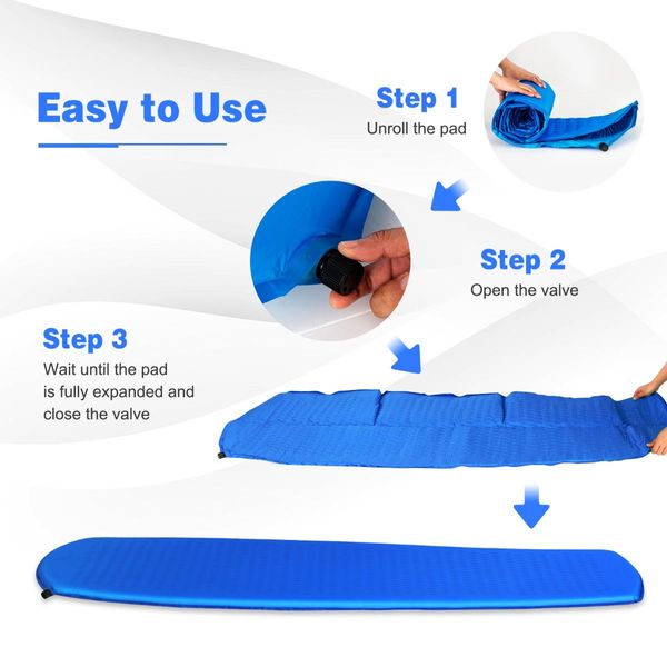 Inflatable Sleeping Pad with Inflatable Sponge for Hiking