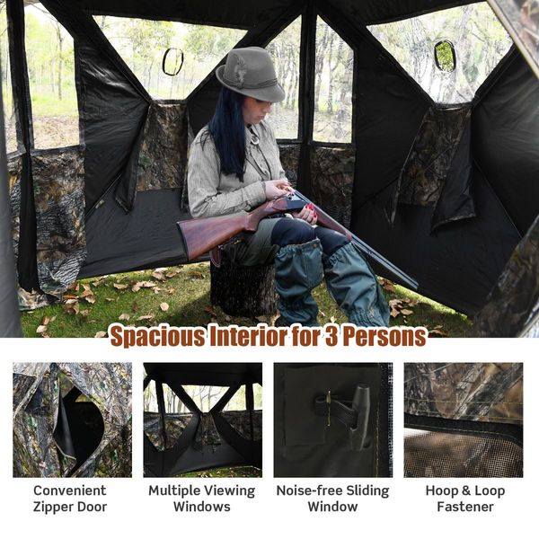 Portable Hunting Blind with Ground Stakes & Tie-downs for Deer and Antelope