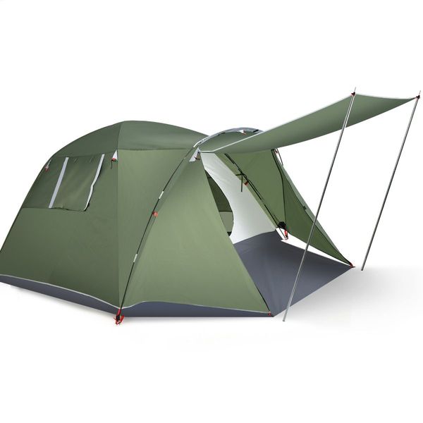 Double-Layer Camping Tent with Front Porch for Family