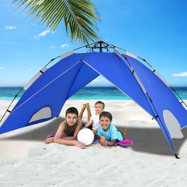 3-In-1 4-Person Instant Waterproof Pop-up Tent with Carry Bag