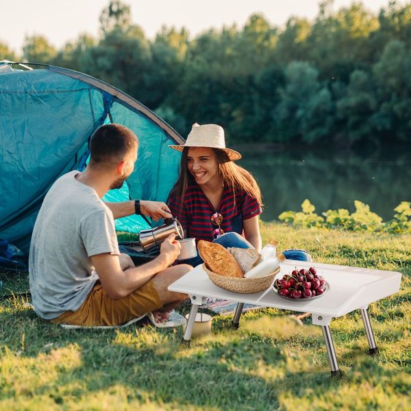 Folding Fish Fillet Table with Knife Slots and Drainage Hose for Camping